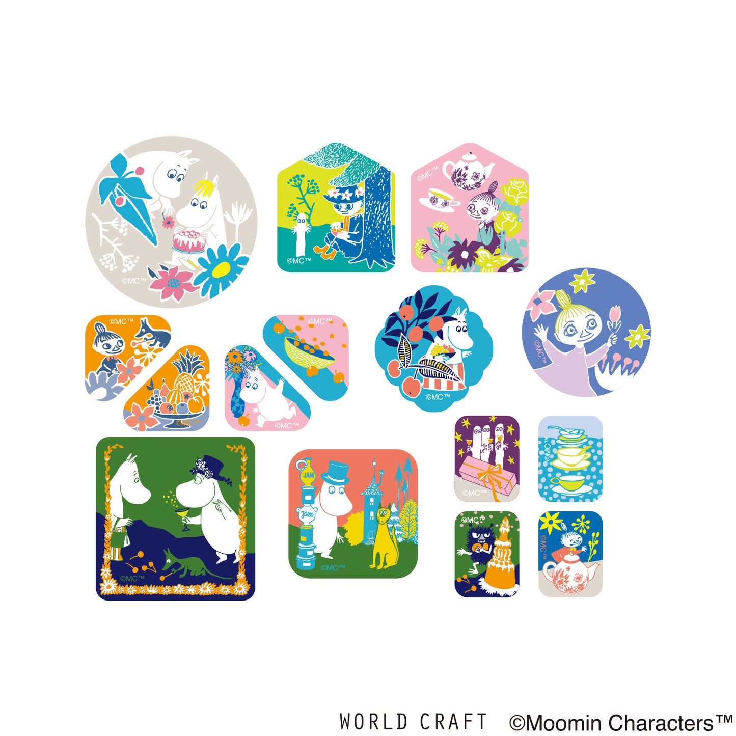 WORLD CRAFT x MOOMIN - Sticker Flakes - Moomin's Party - A Variation