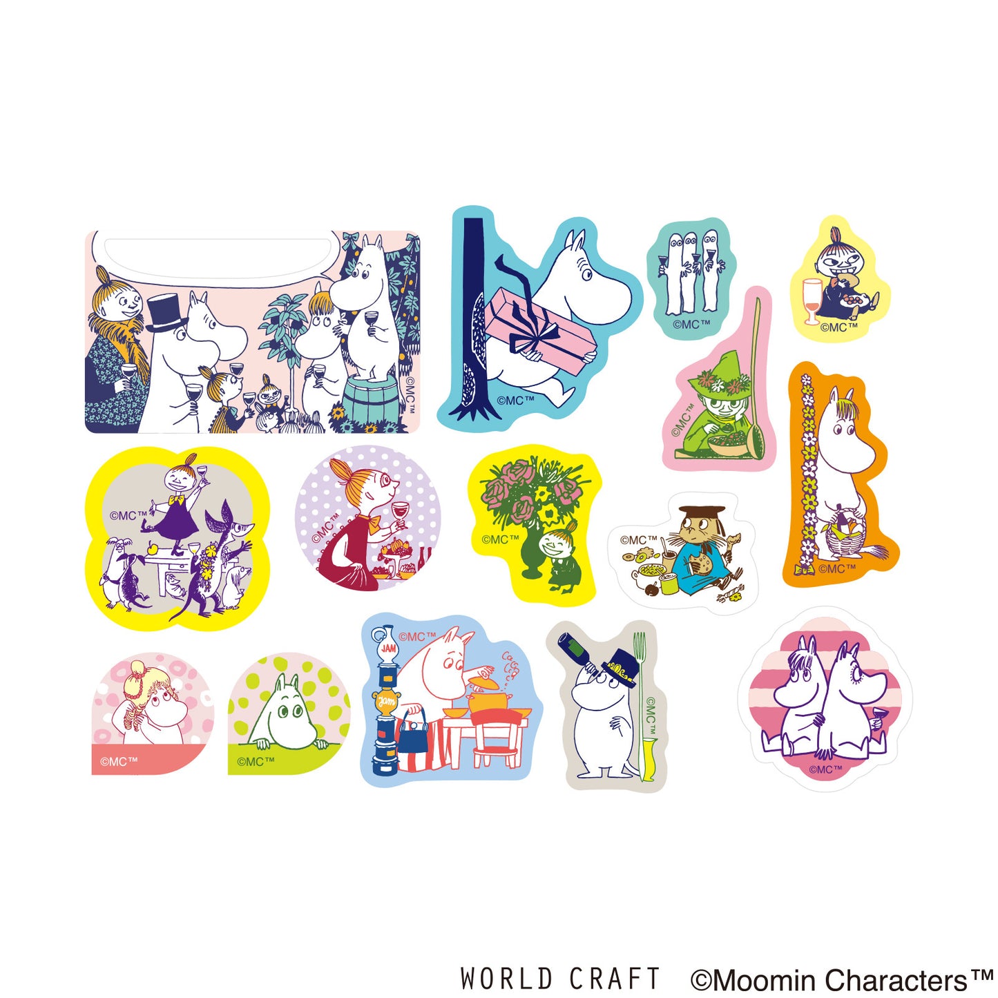 WORLD CRAFT x MOOMIN - Sticker Flakes - Moomin's Party - B Variation