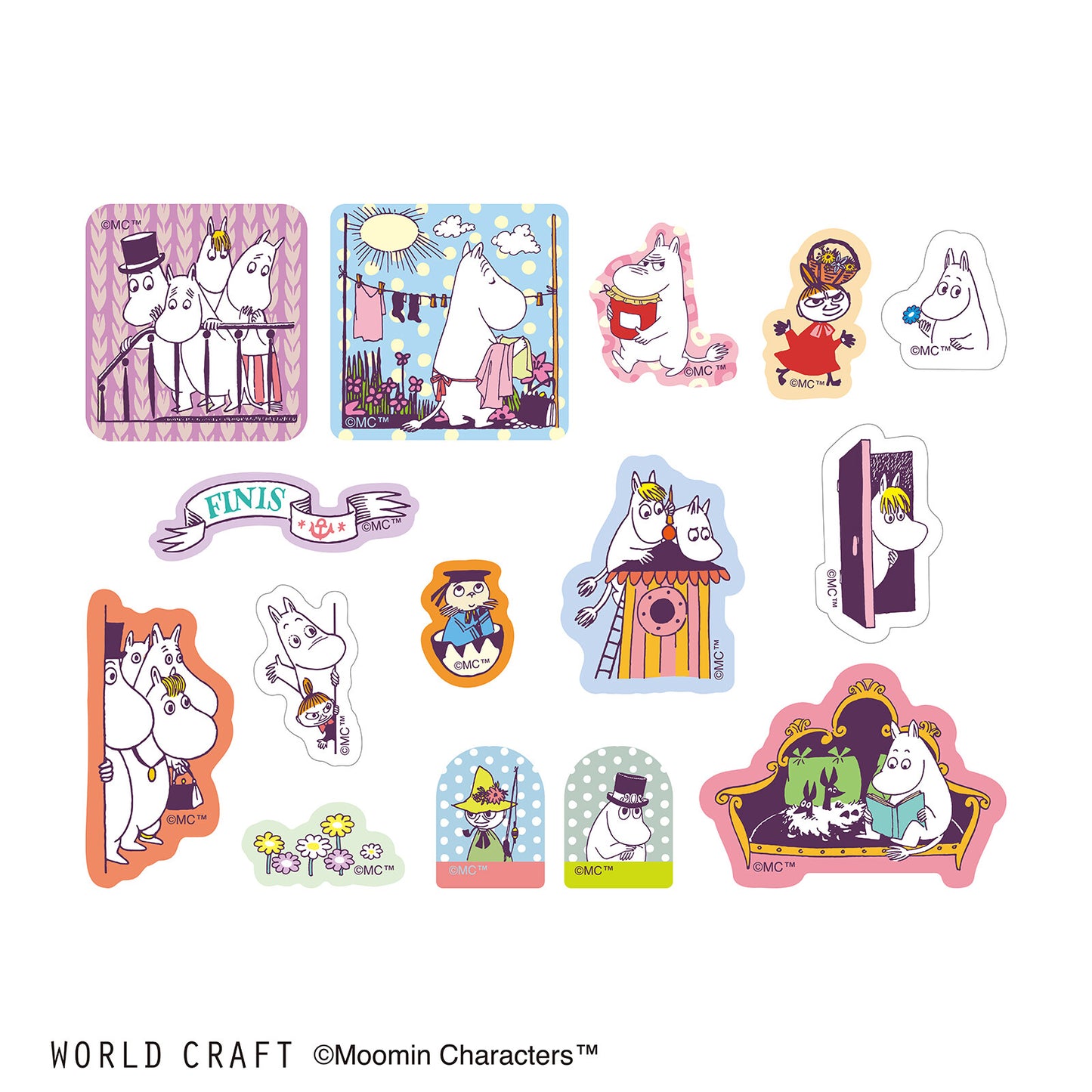 WORLD CRAFT x MOOMIN - Sticker Flakes - Life in the Moomin House