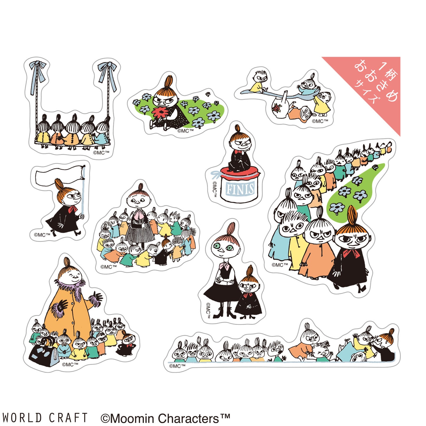 WORLD CRAFT x MOOMIN - Sticker Flakes - Little My & Siblings