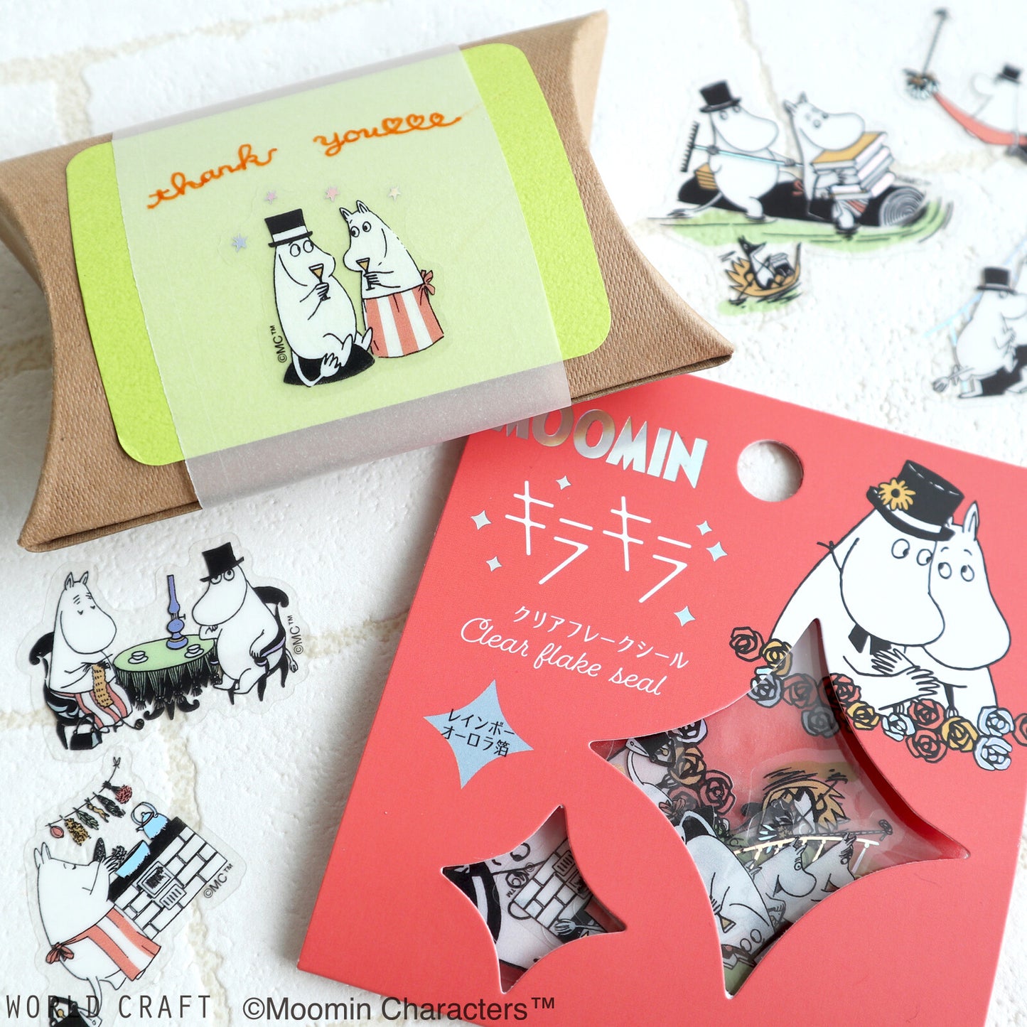 WORLD CRAFT x MOOMIN - Sticker Flakes - Moominpappa & Moominmamma