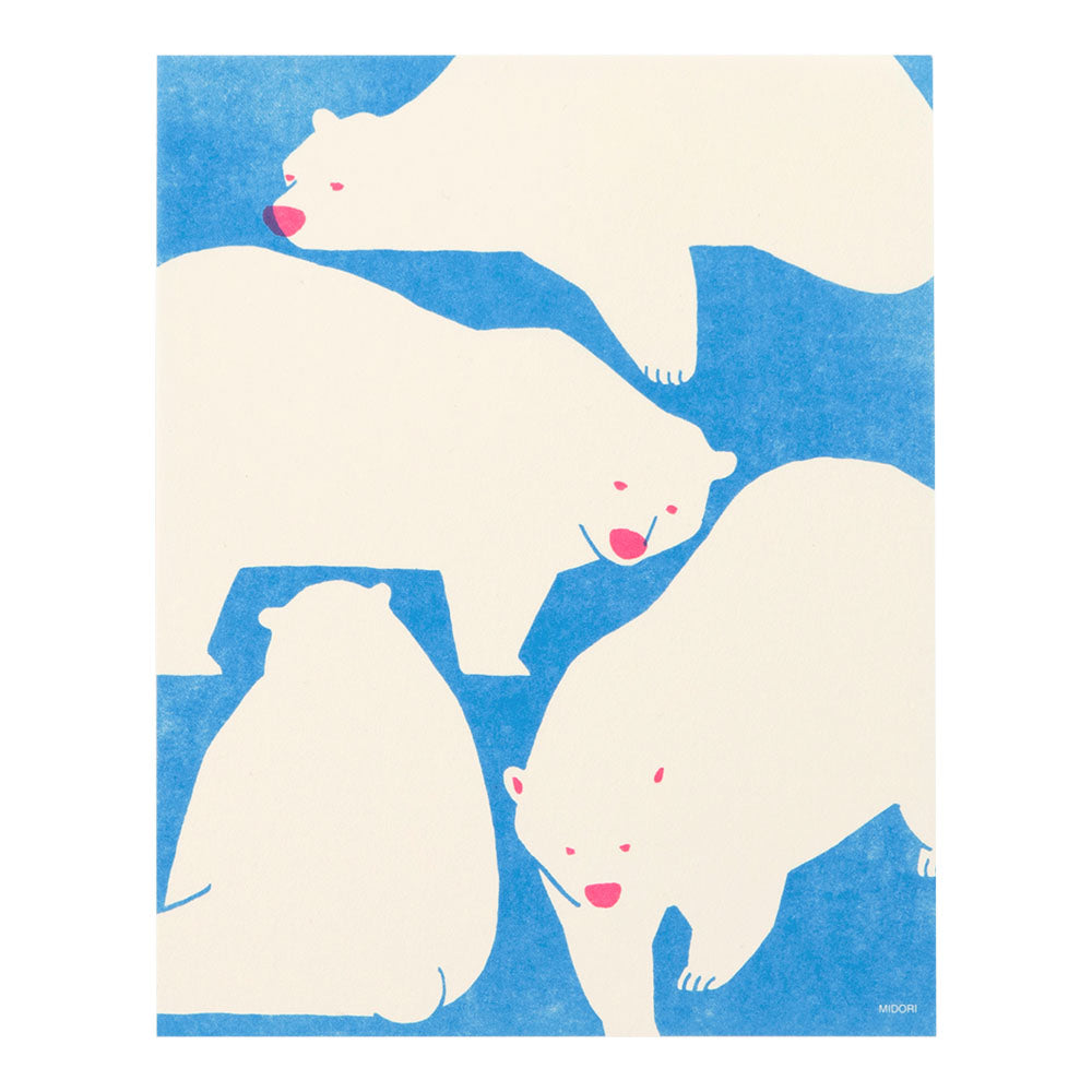 Midori Letter Pad - White Bear