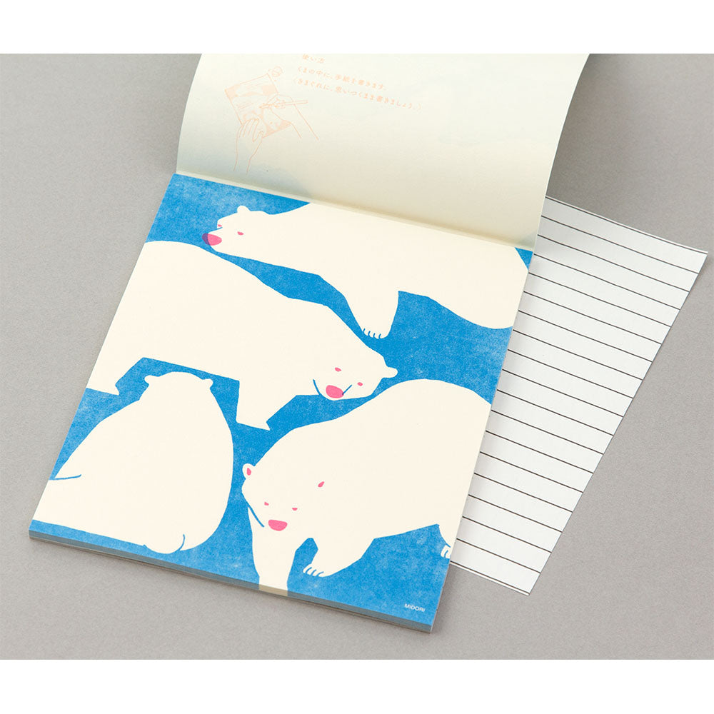 Midori Letter Pad - White Bear